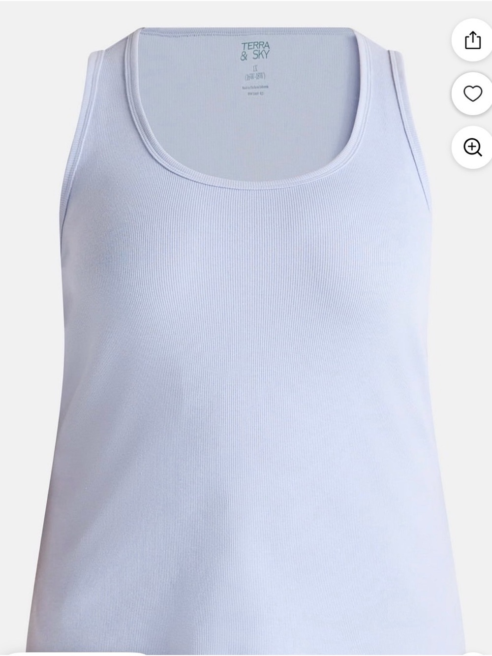 Terra & Sky Scoop Neck Ribbed Tank in Light Lavender-Blue - Picture 2 of 2